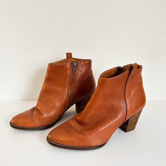 Madewell Billie Leather Ankle Bootie Tan Size 7 - Picture 1 of 6